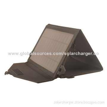 Foldable Solar Charger, 2A Output Current, 5V Dual-USB Port Voltage